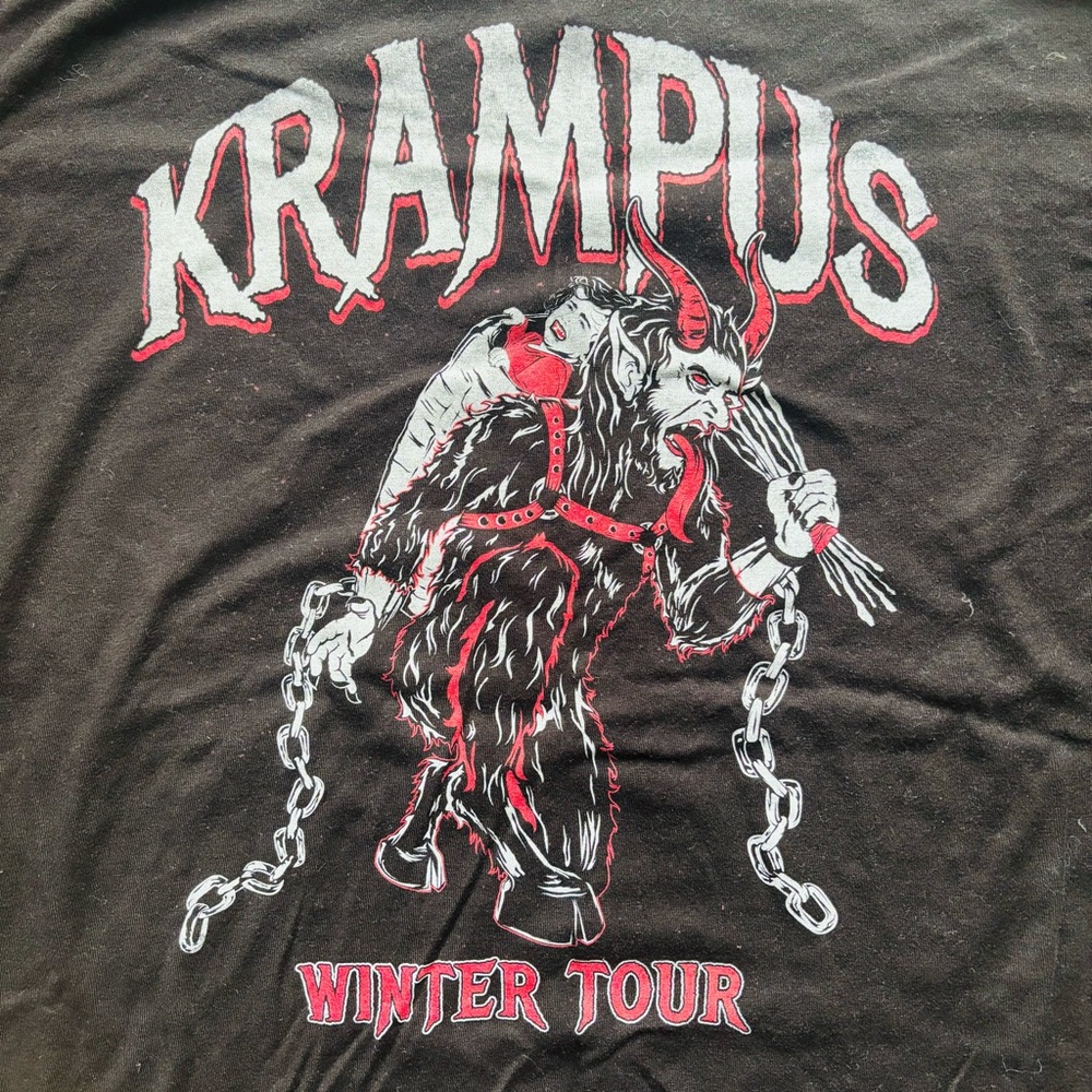 Krampus World Tour Men’s Black Medium Shirt Hell Halloween Christmas